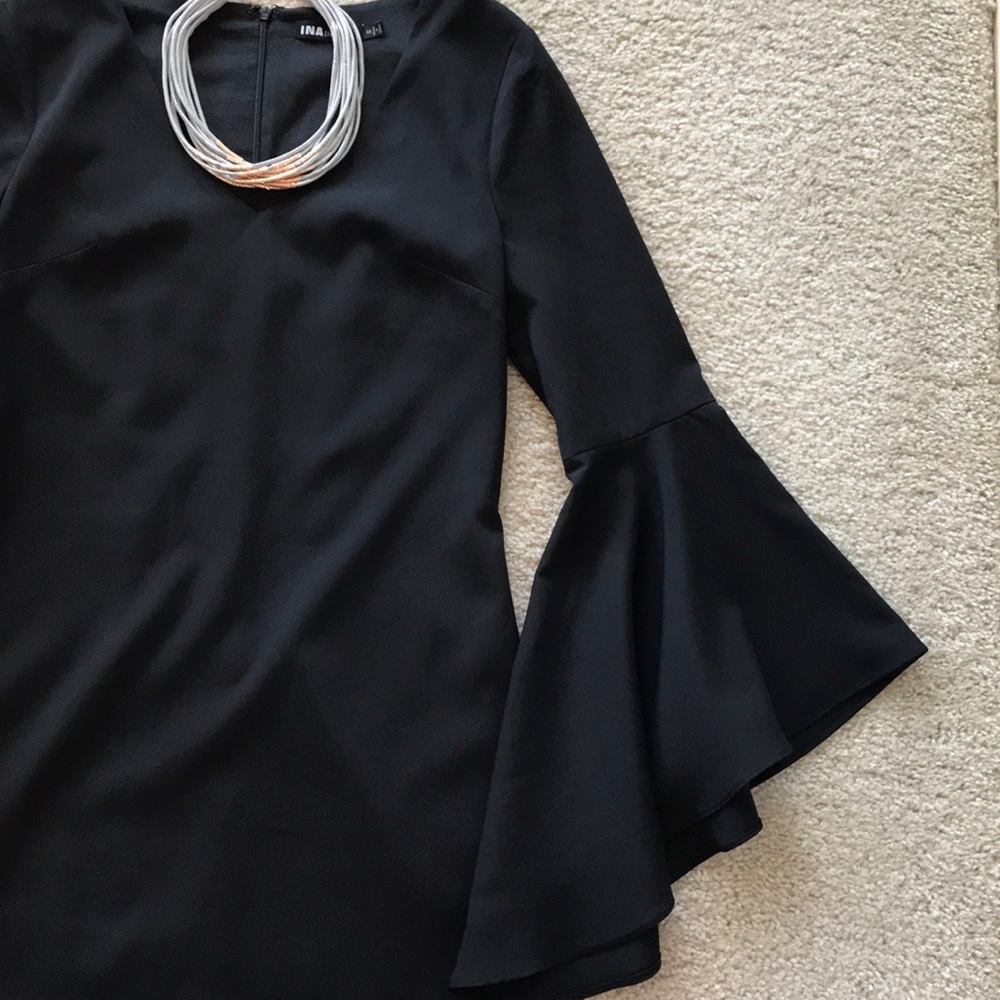 ❤️1 Med❤️Black Bell Sleeve Tunic/Dress - Picture 3 of 6